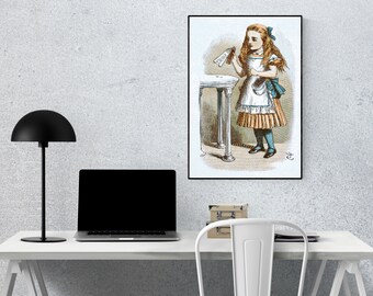 Kreuzstichmuster: Alice im Wunderland Drink Me, Kunst von John Tenniel 14 count AND 18 count Instant Download PDF File