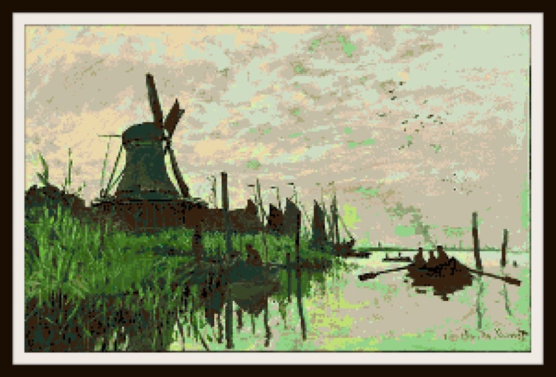 Counted Cross Stitch Pattern: Claude Monet Fine Art Printable - Etsy