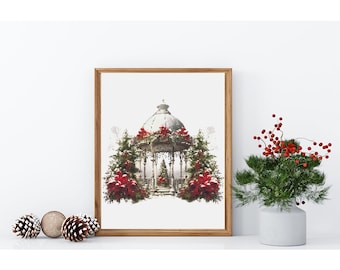 Counted Cross Stitch Pattern: "Christmas Garden" Art,   Printable PDF, 18 count Instant Download PDF Files, Chart