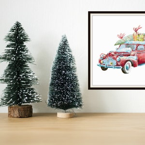 Counted Cross Stitch Pattern: Watercolor Christmas Cars and Gifts  Printable Cross Stitch Pattern,   18 count Instant Download PDF Files