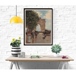 Counted Cross Stitch Pattern: Jean Beraud Jean Béraud  LArc de Triomphe, Champs-Elysée  Printable ,  18 count Instant Download PDF File