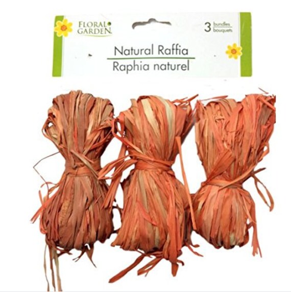 Floral Garden Natural Raffia 1 6 Oz Orange Decorating Wreaths Etsy