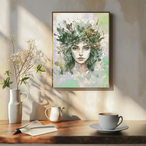 Counted Cross Stitch Pattern: &quot;Woodland Fairy 19&quot; Art,   Printable PDF, 18 count Instant Download PDF File, Chart, St. Patrick&#39;s Day