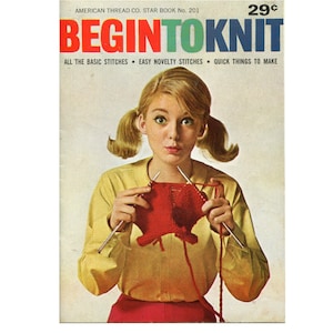 Begin to Knit and Crochet Instructions and Patterns, Instant Digital Download PDF Format, Crochet Patterns, Learn to Knit