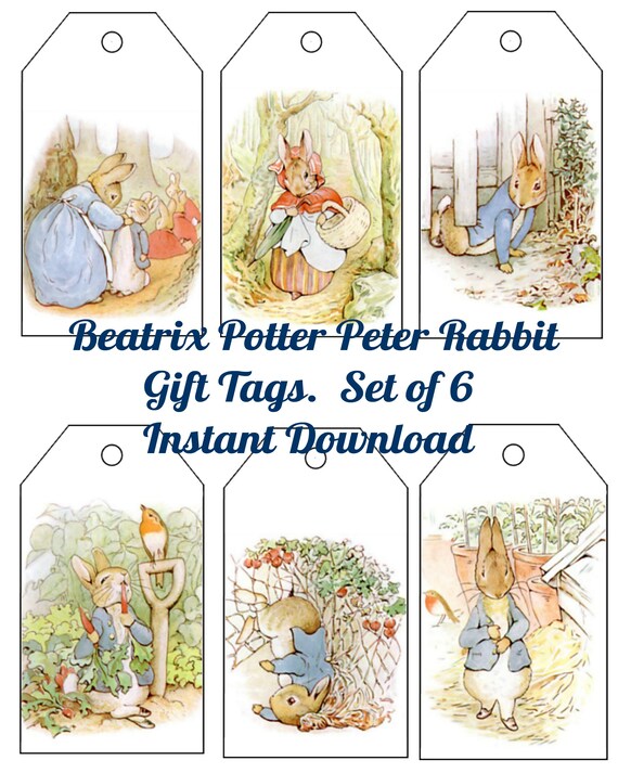 PETER RABBIT /& Friends Lovely Gift Tags Beatrix POTTER Printable Illustrations Peter Rabbit Images Digital Download.