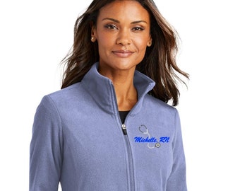 Benutzerdefinierte Krankenschwester Polyester Full Zip Personalisierte Krankenschwester Fleece Jacke Damen Krankenschwester / Arzt Geschenk für Krankenschwester