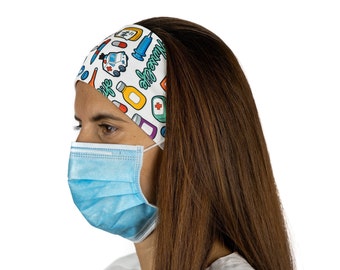 Nurse Headband with Buttons | Mask Headband | Beautiful Headband with Buttons | Nurse Gift |