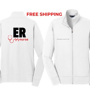 Emergency Embroidered Jacket ER Nurse Personalized Jacket Emergency  Jacket