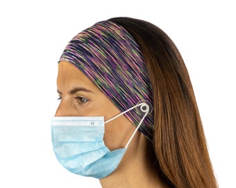 Headband with Buttons | Woman Stretch Headbands | Button Headband | Nurse Gift