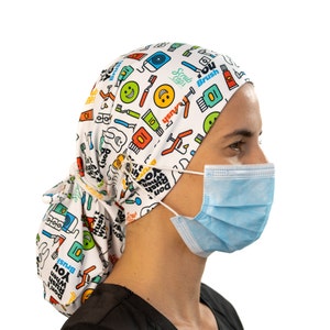 Paardenstaart Scrub Cap| Vrouwen Scrub Caps | Chirurgie Cap | Scrub hoeden voor vrouwen