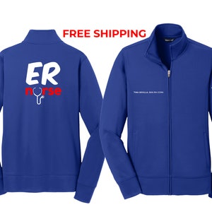 Emergency Nurse Embroidery Jacket Personalized ER Nurse Jacket Custom Emergency Nurse Jacket