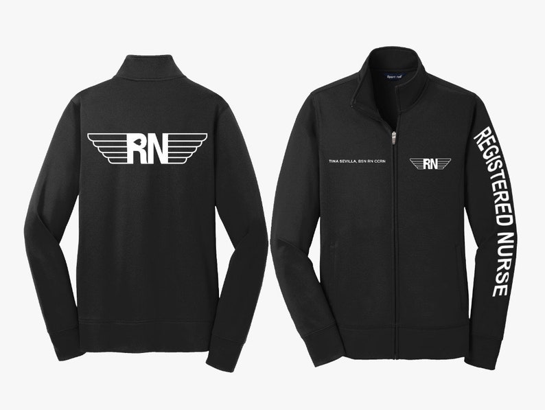 RN Embroidered Scrub Personalized Jacket Etsy