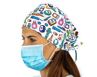 Nurse Life Surgical Cap Women with buttons I Nurse Cap