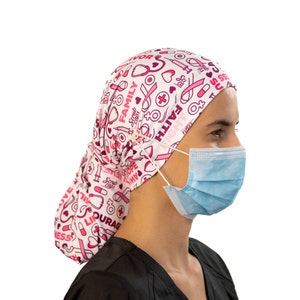 Paardenstaart Scrub Cap| Vrouwen Scrub Caps | Chirurgie Cap | Scrub hoeden voor vrouwen