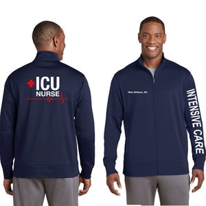 Men Intensive Care Nurse Jacket I RN ICU Personalized Jacket