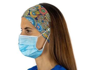 Verpleegkundige hoofdband met knopen print