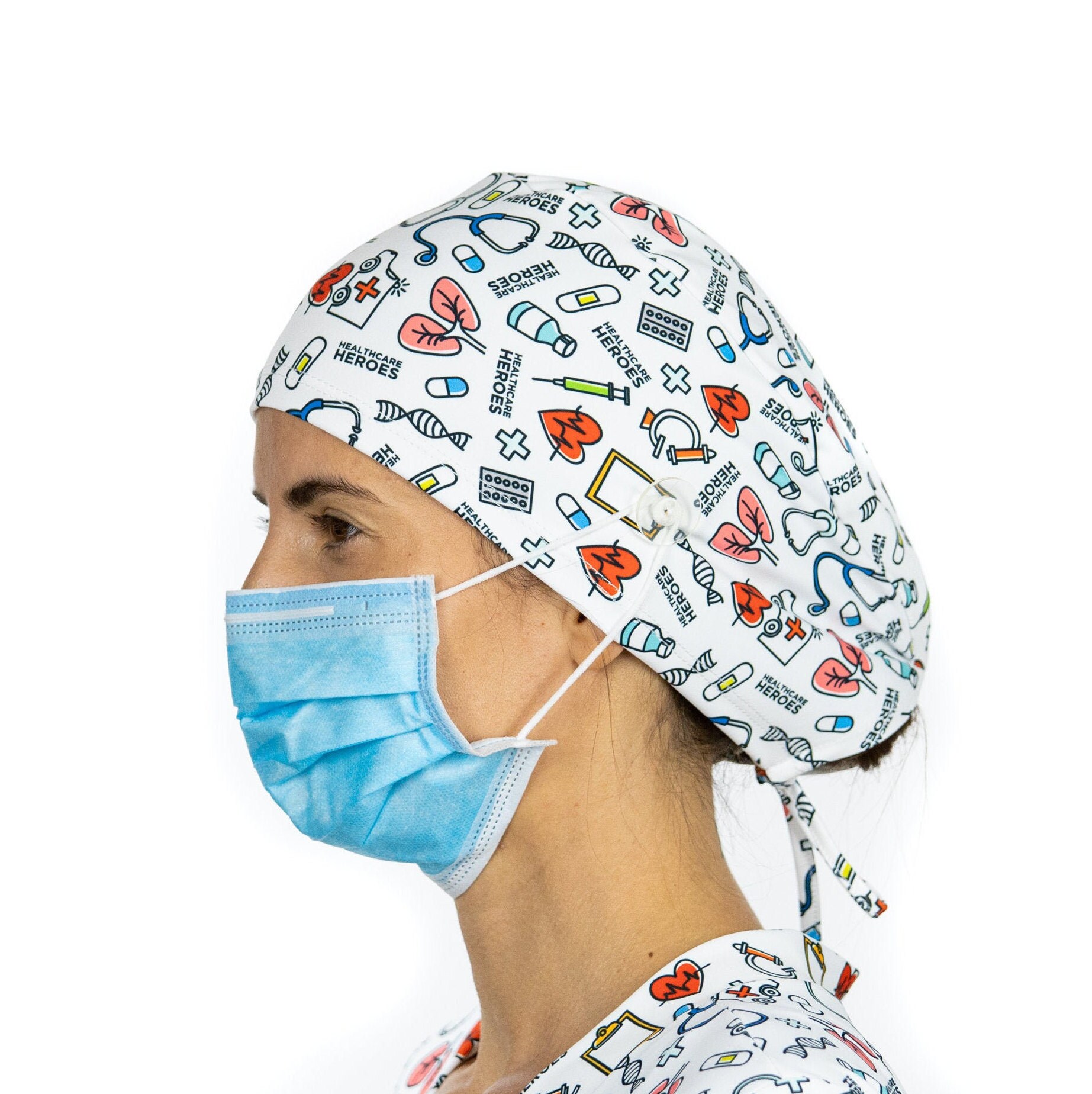 Accessoires Hoeden & petten Operatiekapjes Print Chirurgische Cap Vrouwen met knoppen Ik Nurse Cap 