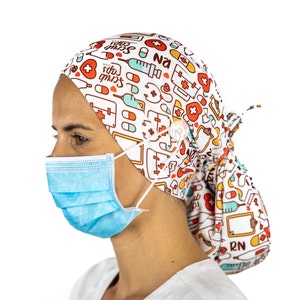 Paardenstaart Scrub Cap| Vrouwen Scrub Caps | Chirurgie Cap | Scrub hoeden voor vrouwen