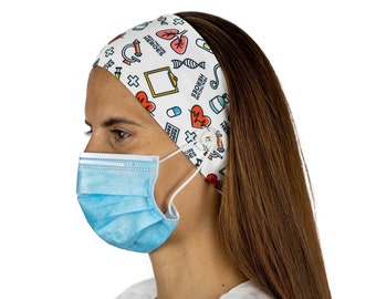 Nurse Headband with Buttons | Mask Headband | Beautiful Headband with Buttons | Nurse Gift |
