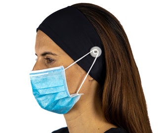 Solid Nurse Headband with Buttons