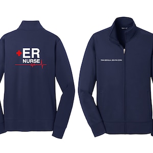 Emergency Nurse Embroidered Jacket ER Nurse Personalized Jacket Custom ER Nurse Jacket