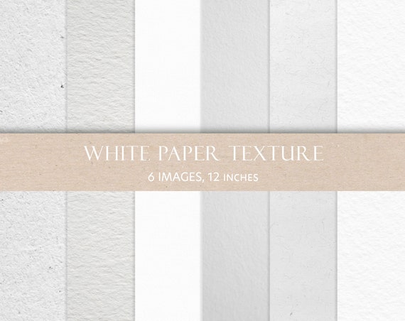 White Paper Textures, Fine Art Paper Textures, Watercolor Paper Texture,  White Digital Papers, White Paper Background, 6 Images, JPEG Files. 