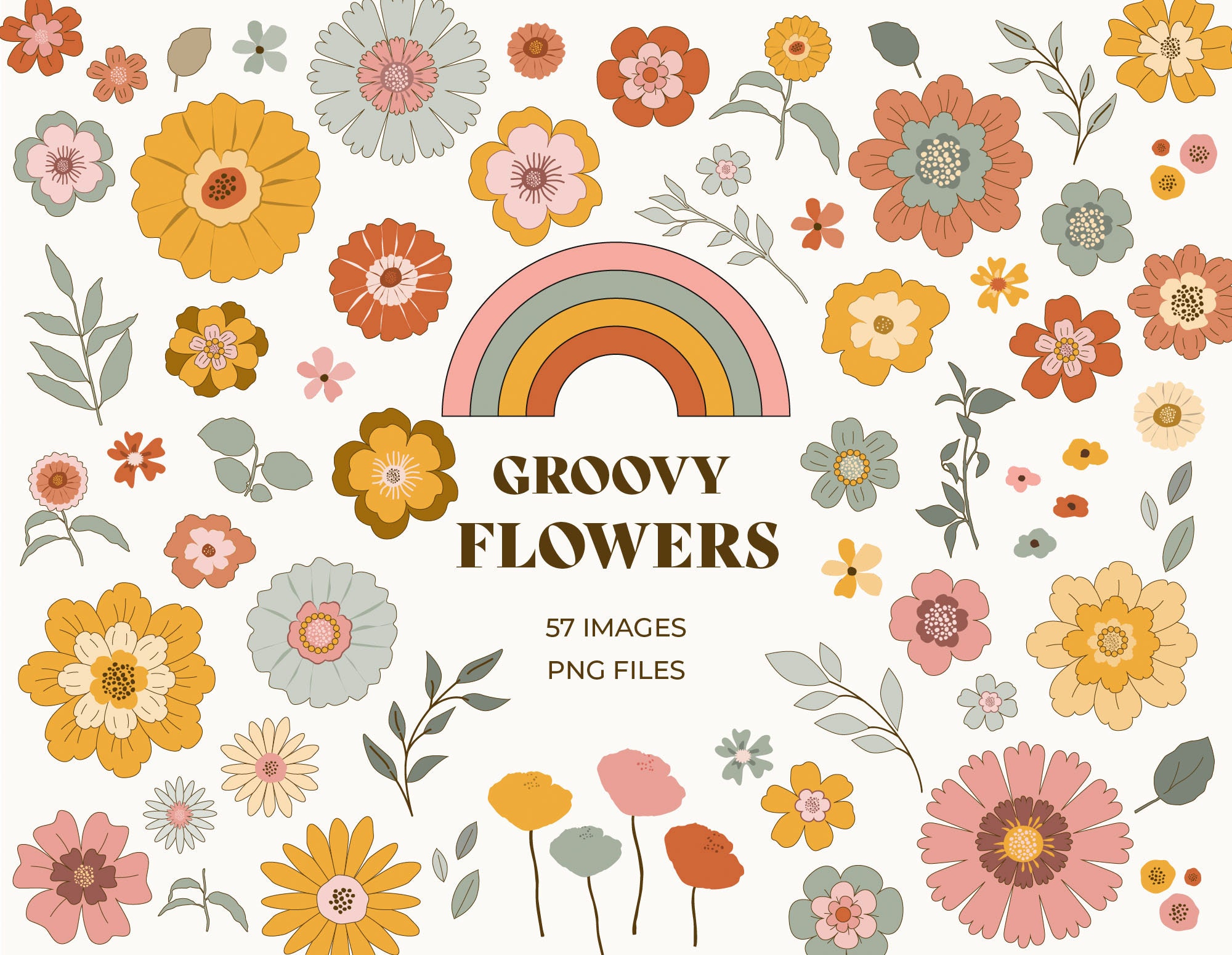 Colorful Groovy Flowers Seamless Pattern Vector Illustration Hippie  Aesthetic Floral Design For Fashion  Fabric Textile Wallpaper Cover  Web  Wrapping And All Prints Royalty Free SVG Cliparts Vectors And  Stock Illustration Image 186344557