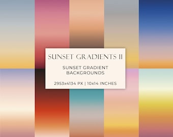 Sunset Gradient Backgrounds – 10 Grainy JPEG Textures in Jewel Tones for Instagram, Canva, Web Design, Branding and Print Projects.
