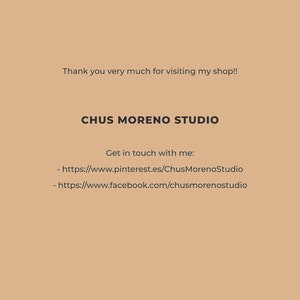 May include: Thank you very much for visiting my shop!! CHUS MORENO STUDIO Get in touch with me: - https://www.pinterest.es/ChusMorenoStudio - https://www.facebook.com/chusmorenostudio