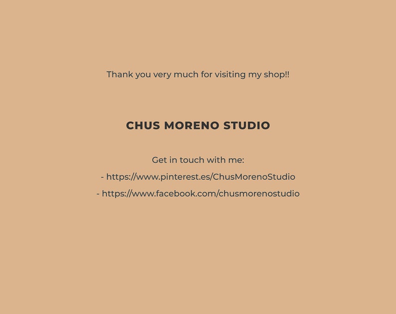 May include: Thank you very much for visiting my shop!! CHUS MORENO STUDIO Get in touch with me: - https://www.pinterest.es/ChusMorenoStudio - https://www.facebook.com/chusmorenostudio