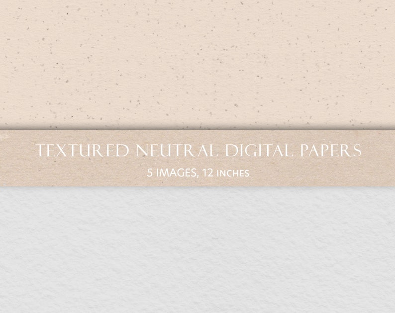 May include: A set of five digital paper textures in neutral colors. The papers have a textured look and feel, and are perfect for use in digital scrapbooking, card making, and other craft projects. The papers are 12 inches wide.