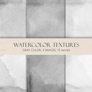 Può includere: Tre texture ad acquerello in tonalità di grigio. Ogni texture è larga 12 pollici.  WATERCOLOR TEXTURES GRAY COLOR, 3 IMAGES, 12 INCHES