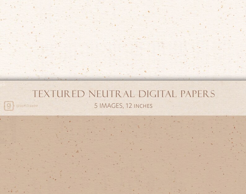 A pack of digital textured paper with neutral colors, featuring a variety of textures perfect for adding depth and dimension to any project. Each paper has a different texture.