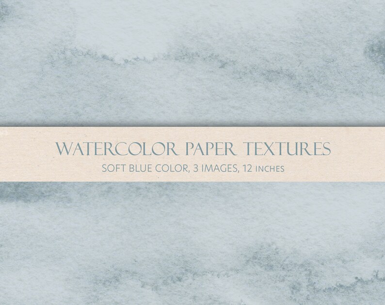 Soft blue watercolor textured paper set. Digital backgrounds. JPEG files.