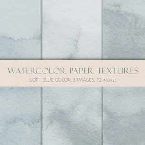 Soft blue watercolor textured paper set. Digital backgrounds. JPEG files.