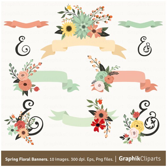 Banner Floral Art Clip