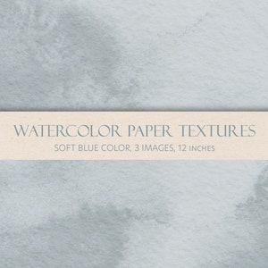 Soft blue watercolor textured paper set. Digital backgrounds. JPEG files.
