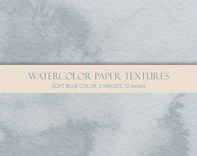 Soft blue watercolor textured paper set. Digital backgrounds. JPEG files.