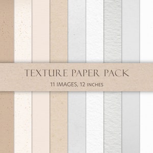 Pacchetto texture carta neutra – 11 sfondi beige e bianchi – Grana acquerello fine art per Canva, diari e scrapbooking