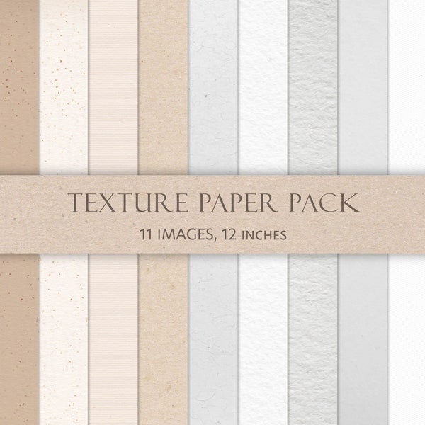 Paper Texture Pack, Fine Art Paper Textures, Watercolor Paper Texture, Neutral Texture, Neutral Digital Paper, 11 images, JPEG files.