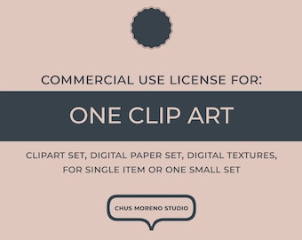 Commercial License for Clipart: Small Business Use, Up to 5000 Sales (Chus Moreno Studio)