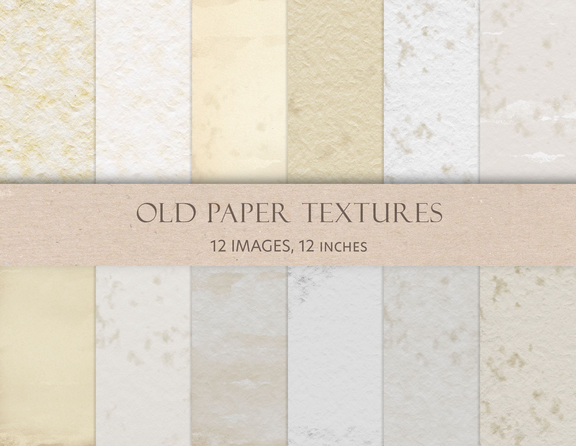 White Paper Textures, Fine Art Paper Textures, Watercolor Paper Texture,  White Digital Papers, White Paper Background, 6 Images, JPEG Files. 