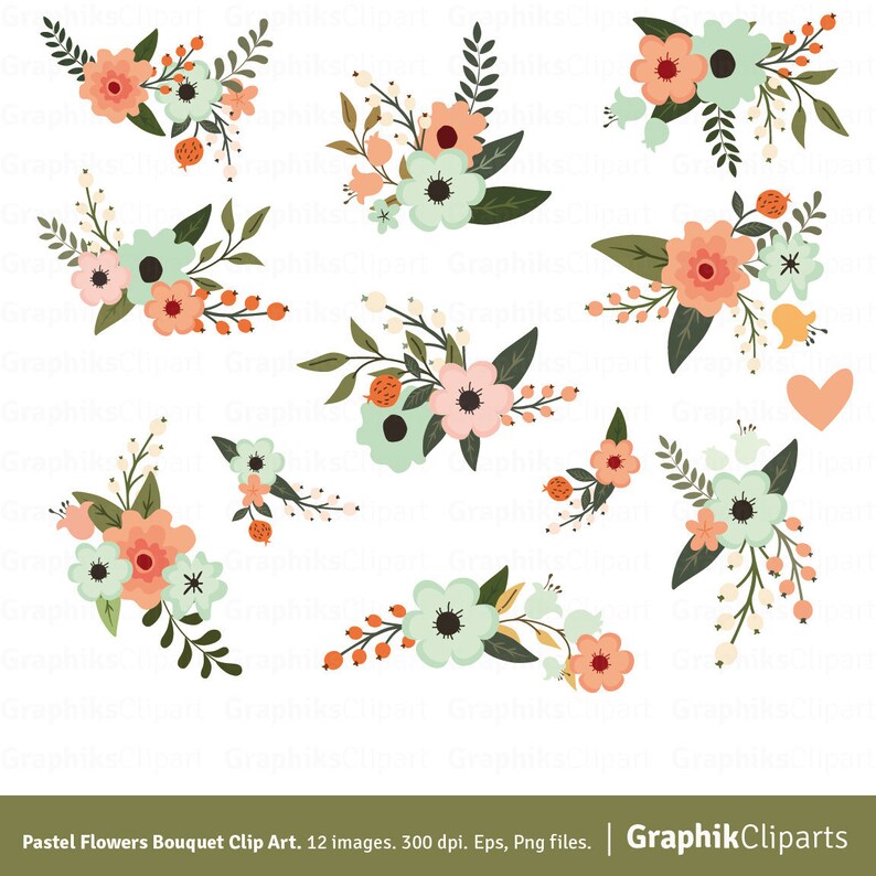 Download Vector flowers Hawaii clipart Wild flowers bouquet Pastel ...