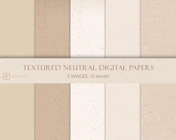 Textured Digital Paper, Paper Texture, Neutral Textures, Beige Background,  Pastel Background, Neutral Background, 5 Images, JPEG Files. 