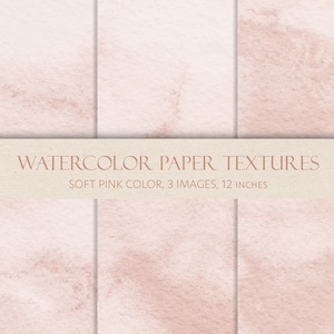 Pink Watercolor Paper Texture Backgrounds (3 JPEG Files)