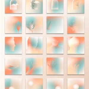 Abstract Gradients Art: Instagram Backgrounds & Highlights (72 JPEGs Files, Digital Download)