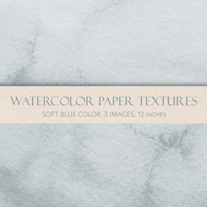 Soft blue watercolor textured paper set. Digital backgrounds. JPEG files.