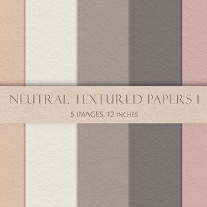 Neutral Textured Digital Paper Pack: Beige, Mauve, Brown for Canva (5 JPEG Files)