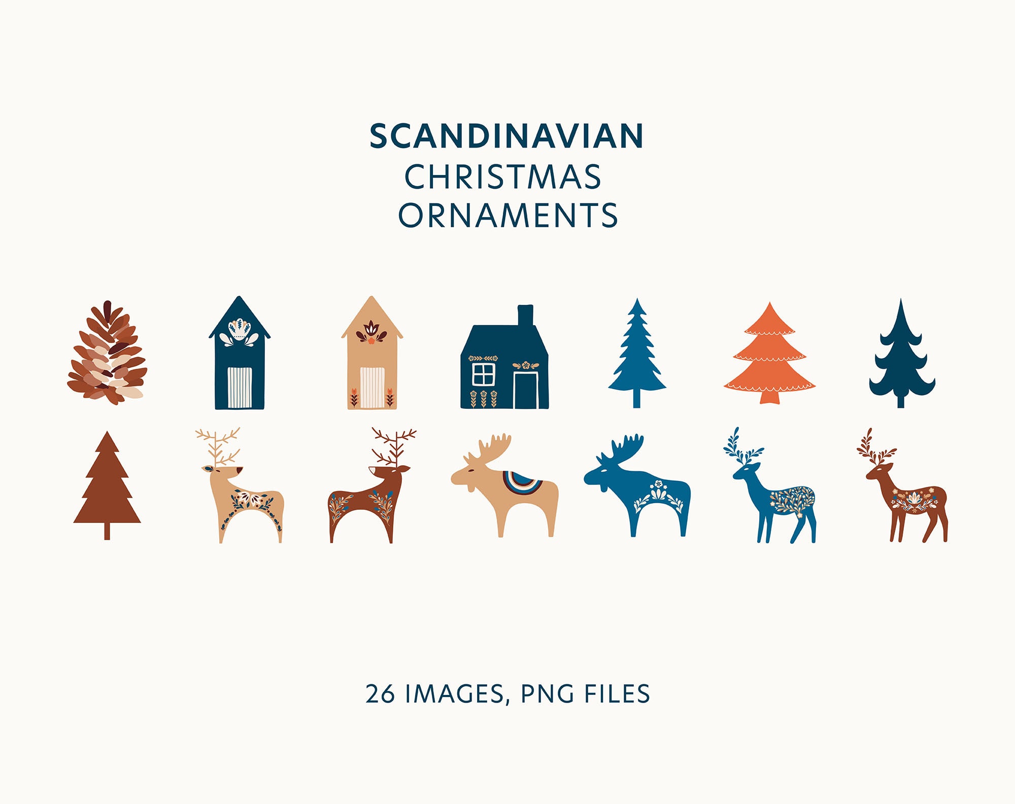 Scandinavian Christmas Ornaments Folk Art Images for - Etsy