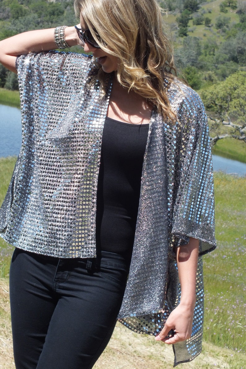 metallic sequin top